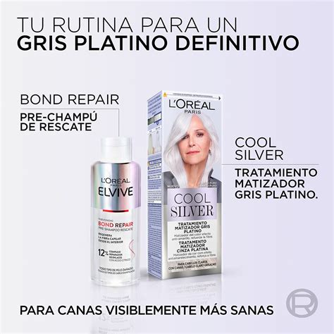 Tratamiento matizador gris platino Plateado para cabello oscuro con ...