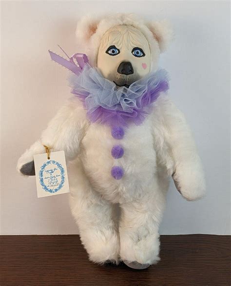 1988 Sandra Wright Justiss Lavynder Blu Bear Jointed Original Tag 196/285 IDNA | #4730484705