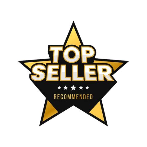Top seller vector image with star and extrude text effect | Premium Vector
