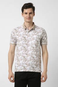 PETER ENGLAND Printed Men Polo Neck Beige T-Shirt - Buy PETER ENGLAND ...