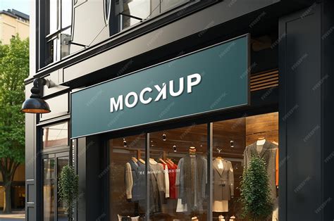 Premium PSD | Logo clothing store sign mockup