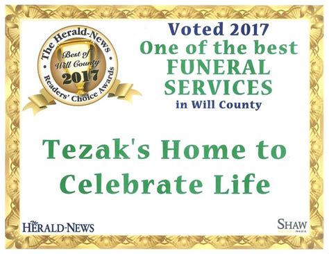 Tezak's Home to Celebrate Life | Joliet IL funeral home and onsite ...