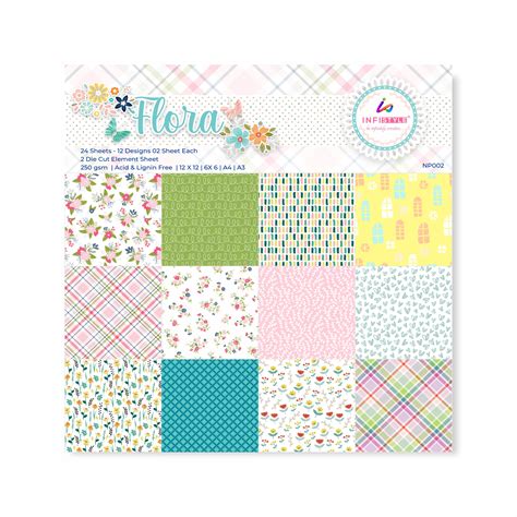 Floral Craft Paper 250 GSM 24 Sheets