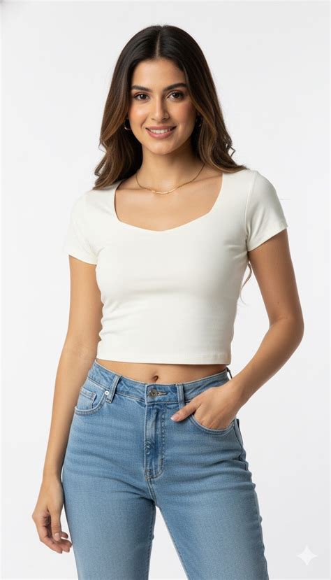 V Neck crop Top Slim FIT Steel Grey – My Store