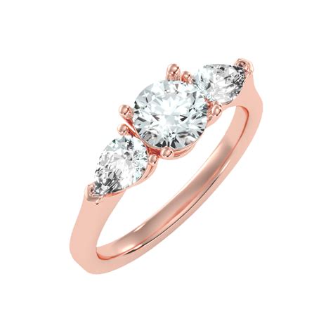 Shining Tri Stone Ring - Gold & Diamond Rings for Women – World of Ring