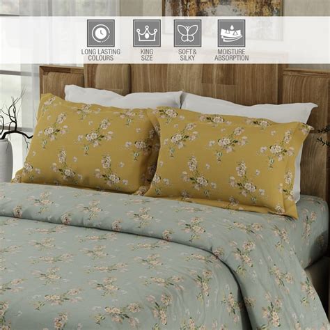 Buy BOUTIQUE LIVING Gardenia Augusta Cotton 300TC Floral Print 3Pcs ...
