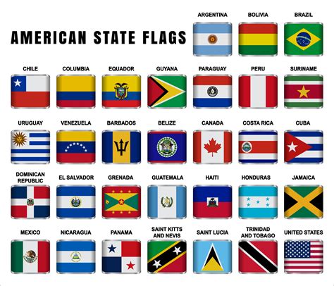 American State Flags 3D Square 12484670 Vector Art at Vecteezy