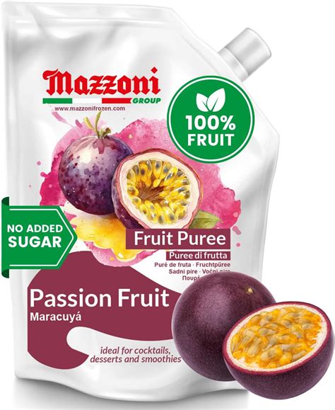 Amazon.com : Mazzoni Passion Fruit Puree, 100% Pure Passion Fruit ...