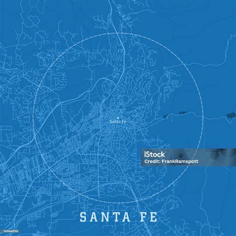 Santa Fe Nm City Vector Road Map Blue Text Stock Illustration ...