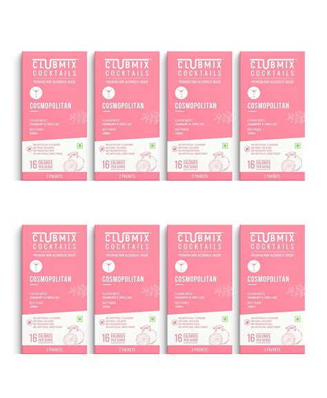 CLUBMIX COCKTAILS Cosmopolitan Cocktail Mix | Pack of 8 (16 Packets ...