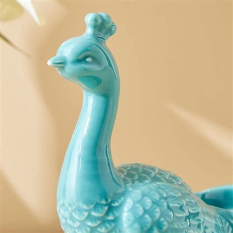 Buy Rylee Ivana Ceramic Peacock Multi T-Light Holder from Home Centre ...