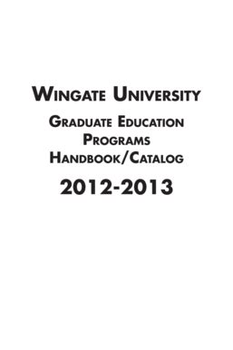 Fillable Online wingate Program Requirements - Wingate University ...