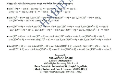 Trigonometry Formula, Green road, Dhanmondi, Dhaka , 1205 Dhaka ...