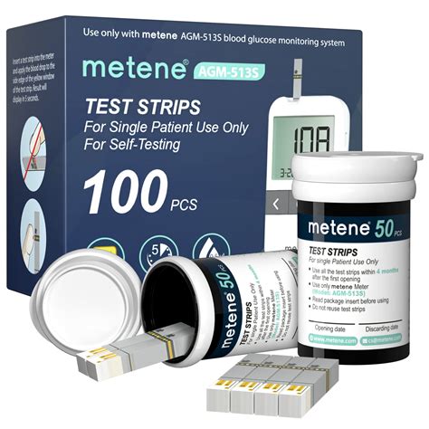 Buy MeteneAGM-513S Test Strips for es, 100 Count Blood Glucose Test ...