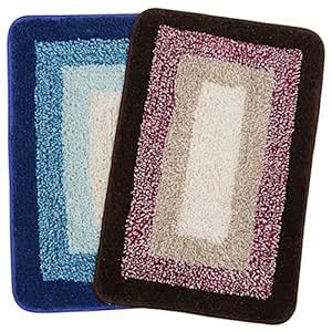 Buy Saral Home Soft Cotton Anti Slip Bathmat Set of 2 (Turquoise ...