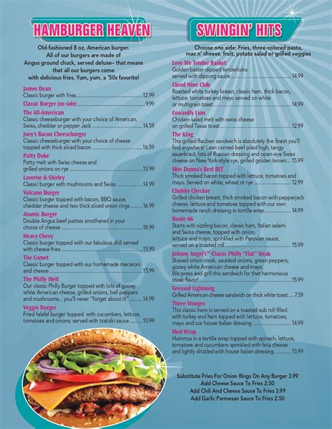 Johnny Angel's Menu | Duval County, FL - Johnny Angel's