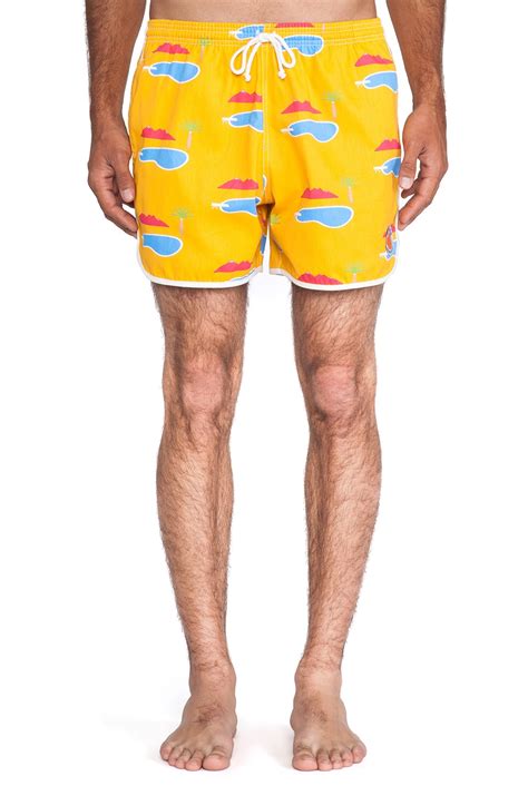 Ambsn JP Cotton Swim Short in Gold | REVOLVE