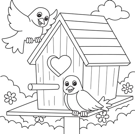 Free Bird Houses Coloring Pages
