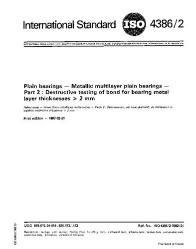 ISO 4386-2:1982, Plain bearings - Metallic multilayer plain bearings ...