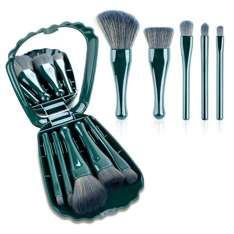 Kriva Mini Makeup Brushes Kit | Multi-Functional Portable Shell Shape ...