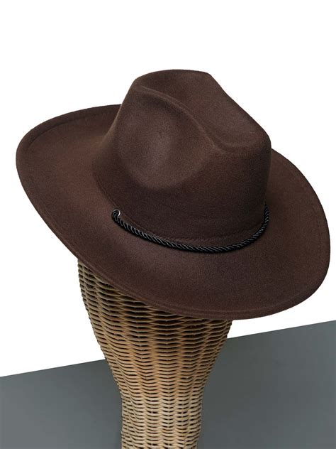 Buy CHOKORE Unisex Vintage Solid Brown Cowboy Hat Online