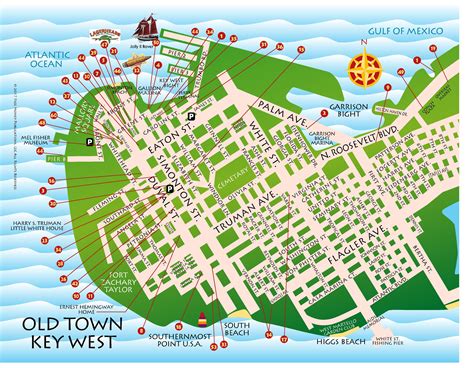 Detailed map of key west