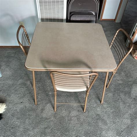 Lot #264 - White card table with chairs - SLOCAL Estate Auctions Network