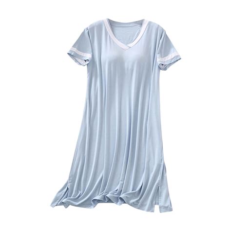 Wdfiry Women Modal Nightgown with Built in Bra Pad Nightshirt Short ...