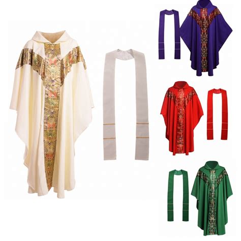Priest Costume Church Clergy Vestments Cassock Chasuble Cope Robe