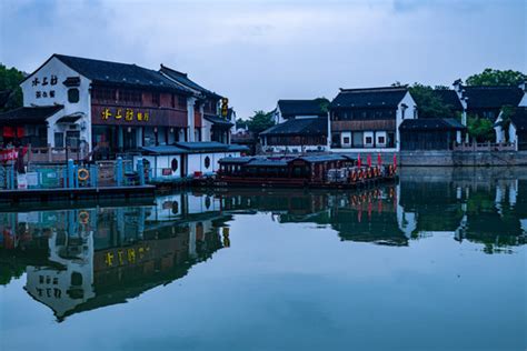 航拍苏州七里山塘景区山塘街,历史古迹景区,旅游景点,摄影素材,汇图网www.huitu.com