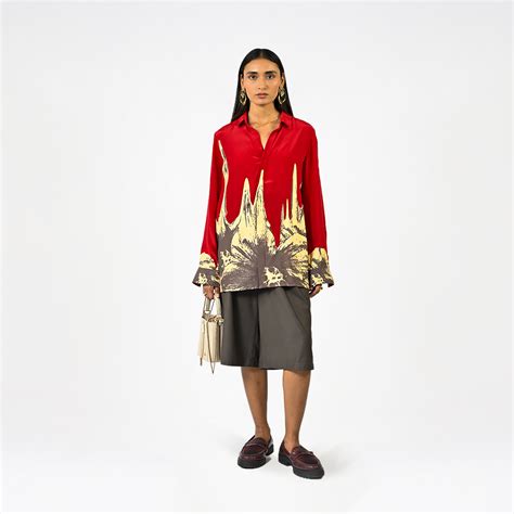 Red floral drip shirt – HUEMN