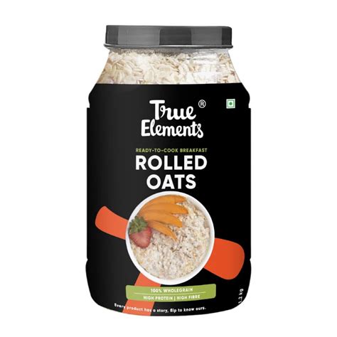 True Elements Rolled Oats 1.2 kg - Diet Food | 100% Wholegrain, Gluten ...