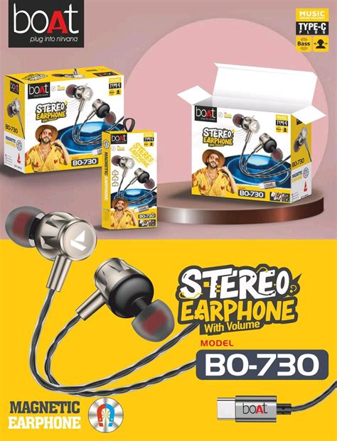Boat 730 HF Type C Pin 💯% Og Magnetic 🧲 Ear Extra Bass Sound 10-10 PCs ...