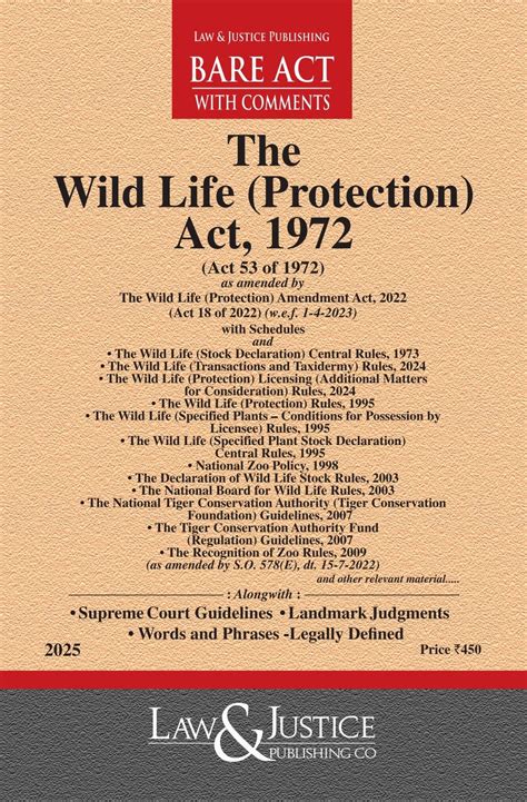 Wild Life (Protection) Act, 1972 (as amended by Act 18 of 2022) with S ...