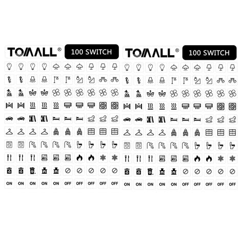 Buy TOMALL 200Pcs Light Switch Labels Icon Stickers Household ...