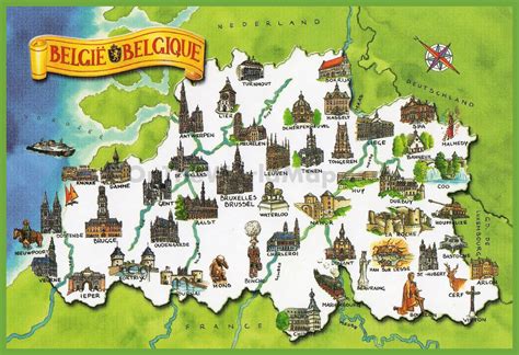 Tourist map of Belgium - Ontheworldmap.com