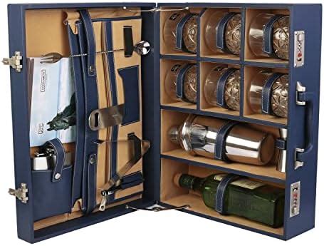 Buy Abrazo Faux Leather Portable Bar Set | Portable Bar Set | Bar Tool ...