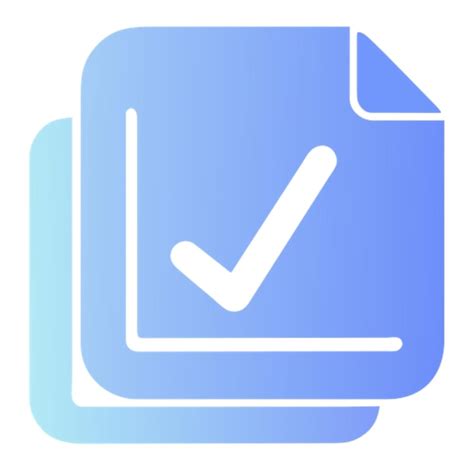 A blue and white checklist on a blue and white button | Premium Vector