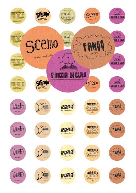 DIGITAL DOWNLOAD, Italian Swear Words, 18mm Circles, Italian Swear Word ...