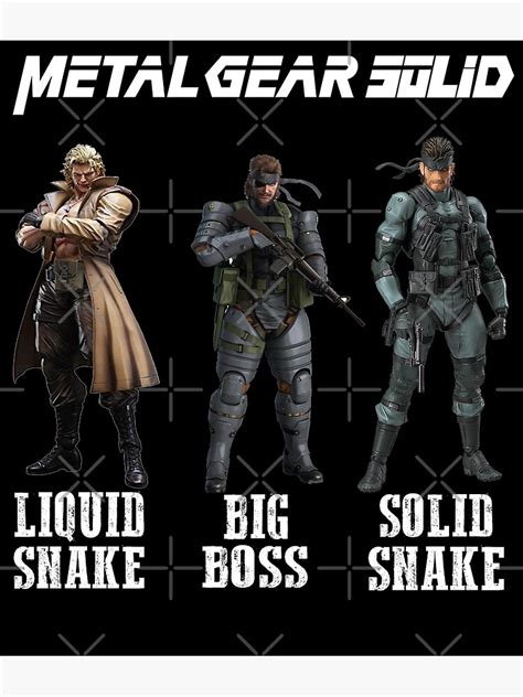 "Metal Gear Solid - Liquid Snake - Big Boss - Solid Snake" Poster for ...