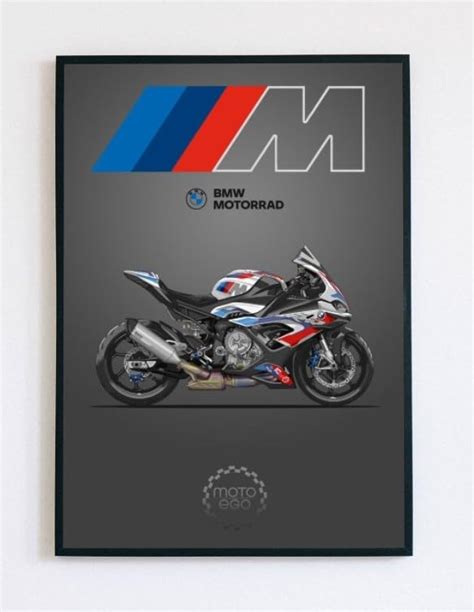 LAMIFRAME BMW Sports Bike Poster, Wall Decoration Art Framed Poster ...