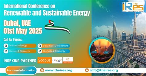 INTERNATIONAL CONFERENCE ON RENEWABLE AND SUSTAINABLE ENERGY, Dubai, 1 ...