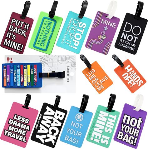 Amazon.com | Waltool 13Pcs Funny Luggage Tags Set for Baggage Handbag ...