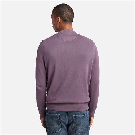 Williams River Cotton Yarn Dyed Jumper for Men in Purple