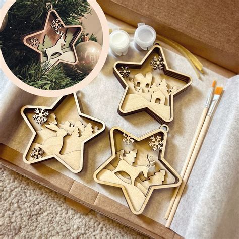 DIY Christmas Wooden Kit, Christmas Decorations, Kids DIY Ornament ...