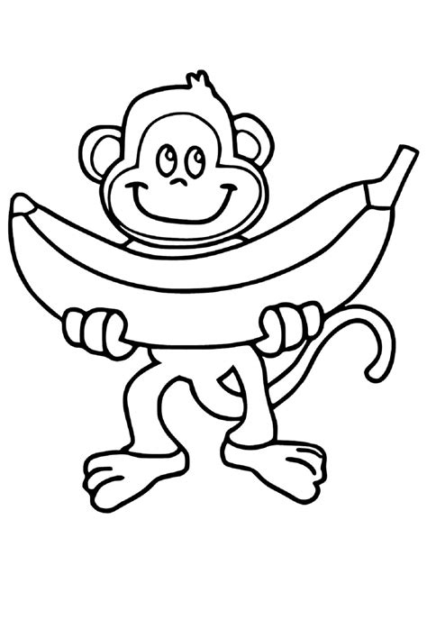 Monkey Holding Banana coloring page - Download, Print or Color Online ...