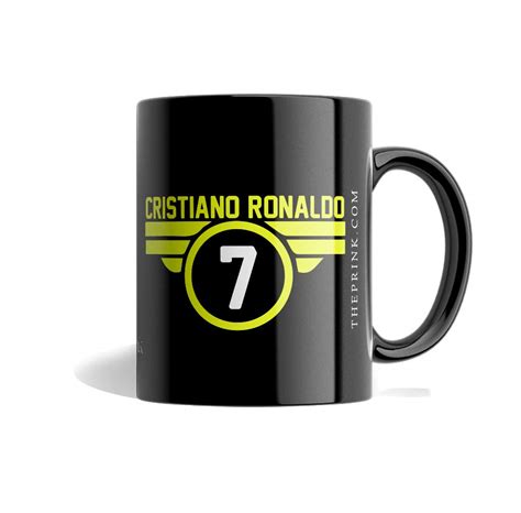 Buy Prink Cristiano Ronaldo Print Black Coffee Mugs | Football Ronaldo ...