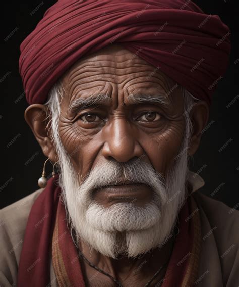 Premium AI Image | Portrait of an Indian Old Man