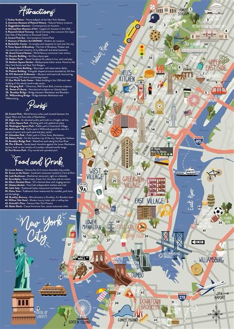 Map of nyc tourist attractions sightseeing tourist tour – Artofit