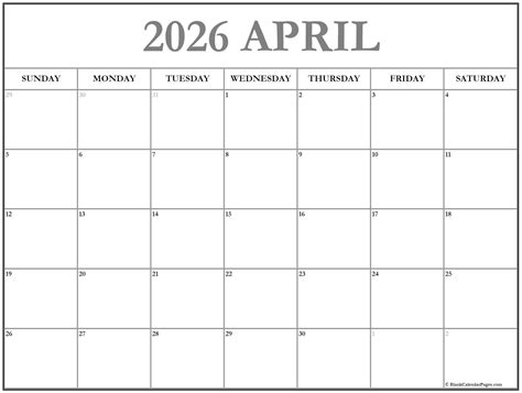 April 2026 calendar | free printable calendars